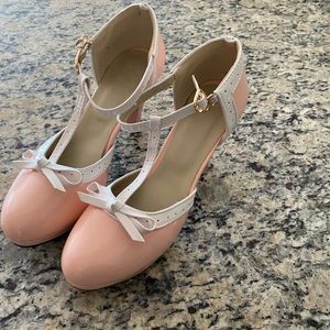pink lolita heels size 7.5 in womens